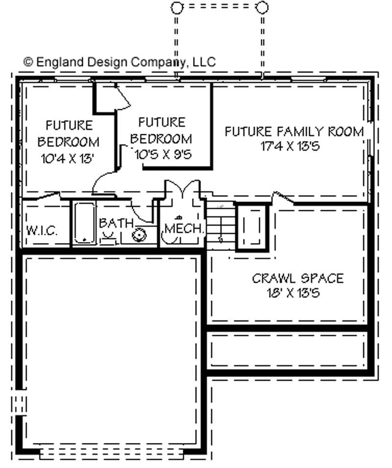 Floor Plan Basement of Contemporary Plan #129-1019