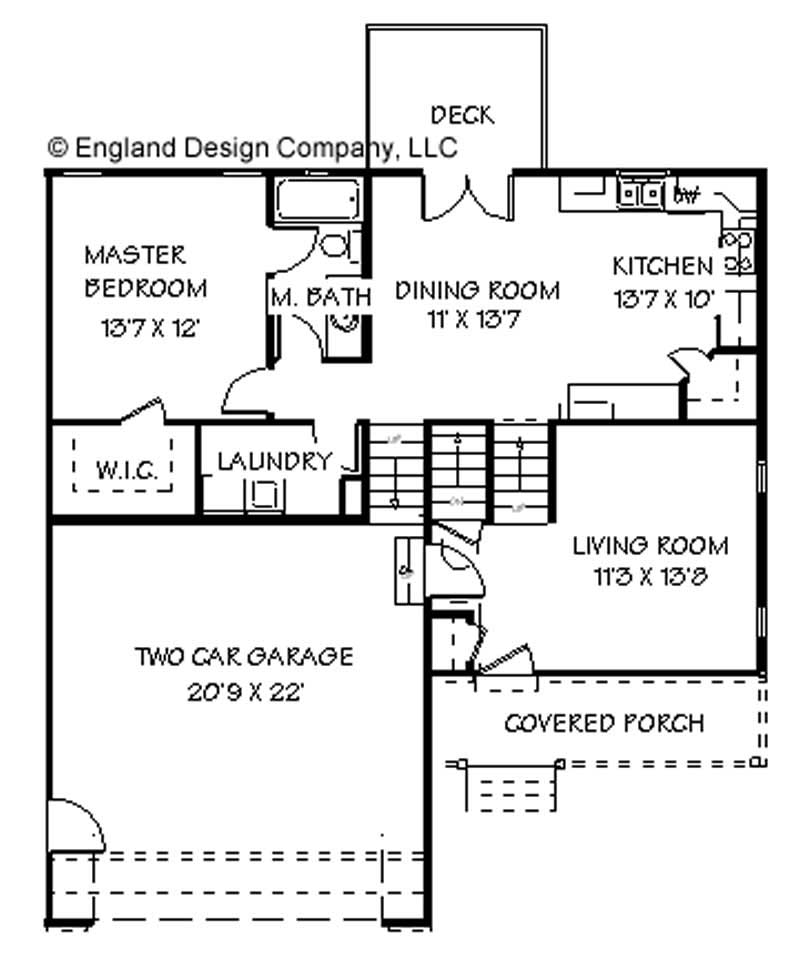 Floor Plan First Story of Contemporary Plan #129-1019