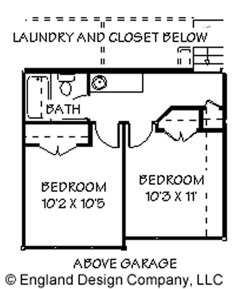 Floor Plan Second Story of Contemporary Plan #129-1019