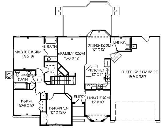 Floor Plan First Story of Contemporary Plan #129-1022
