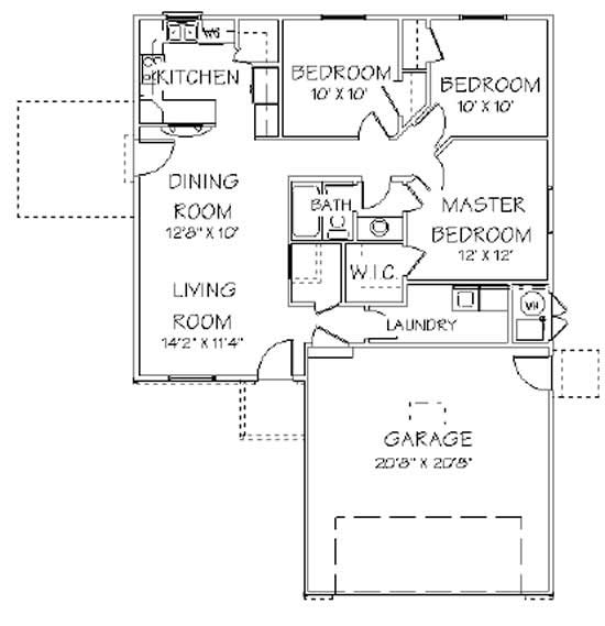 Floor Plan First Story of Contemporary Plan #129-1023