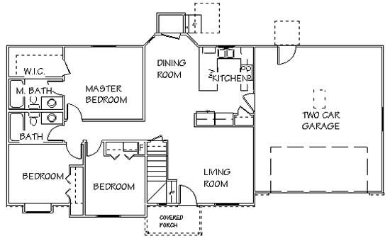 Floor Plan First Story of Contemporary Plan #129-1025