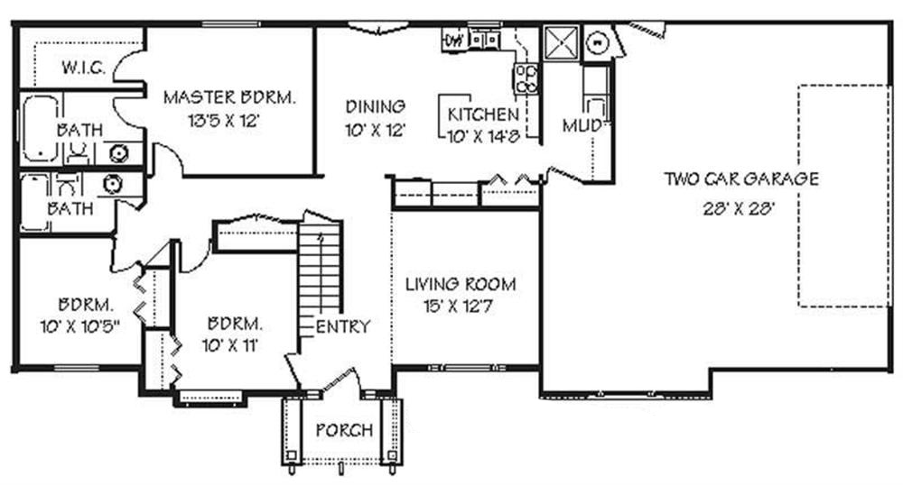 Floor Plan First Story of Contemporary Plan #129-1030