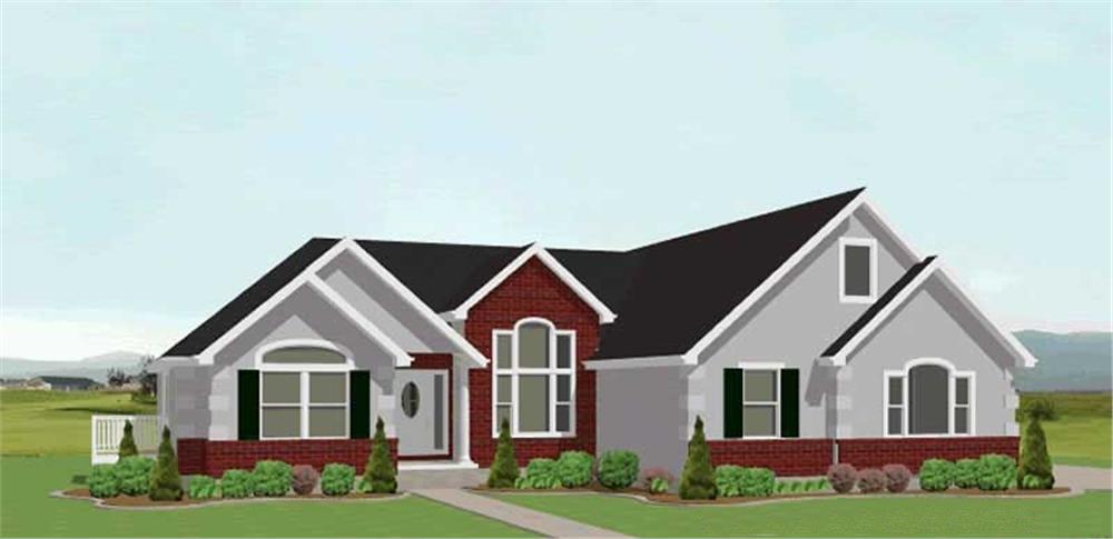 Front View of this 3-Bedroom, 2318 Sq Ft Plan - 129-1032