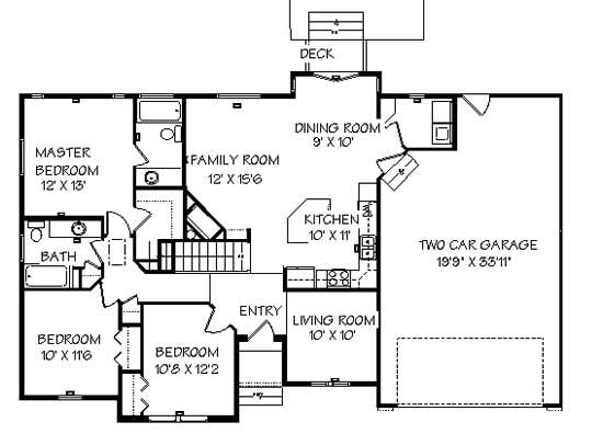 Floor Plan First Story of Contemporary Plan #129-1037