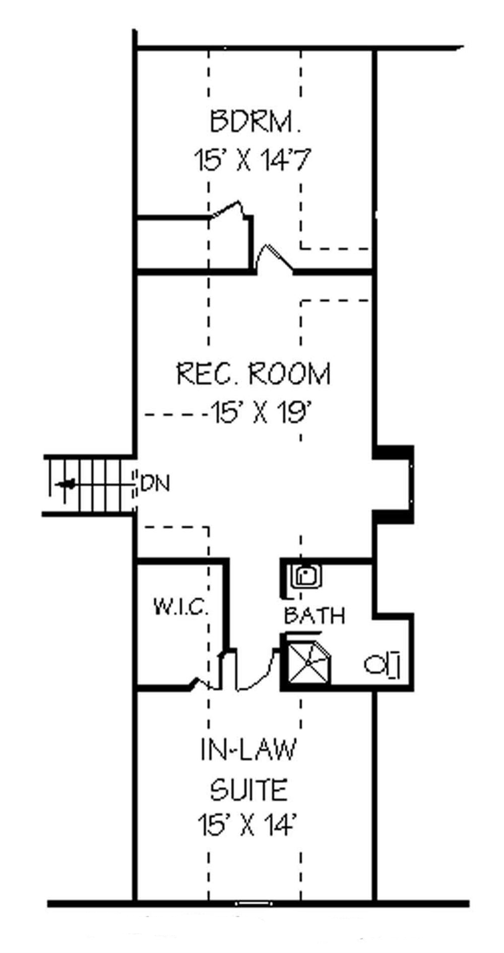 Floor Plan Second Story of Contemporary Plan #129-1038
