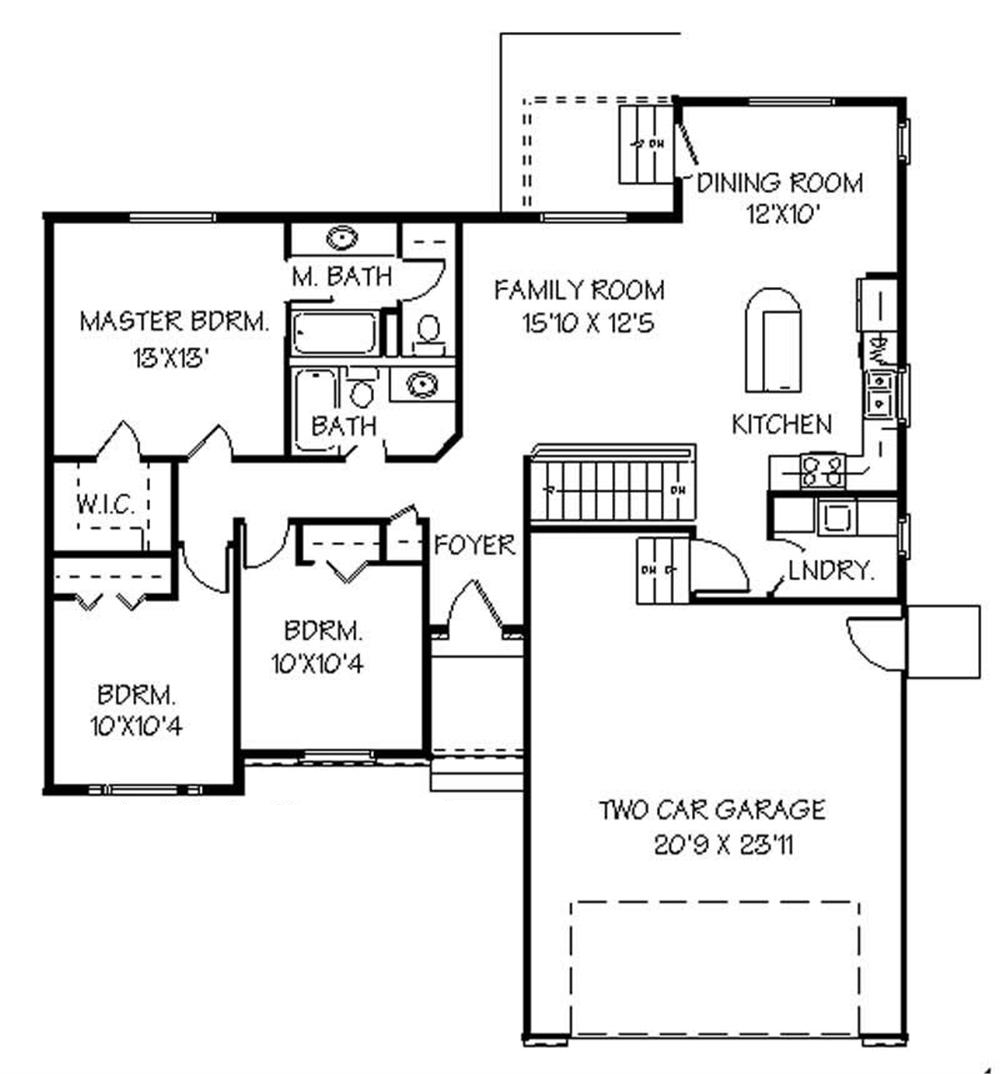 Floor Plan First Story of Contemporary Plan #129-1039