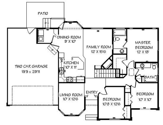 Floor Plan First Story of Contemporary Plan #129-1040