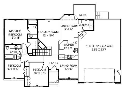 Floor Plan First Story of Contemporary Plan #129-1042