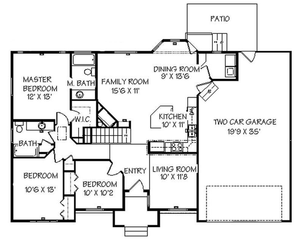 Floor Plan First Story of Contemporary Plan #129-1049