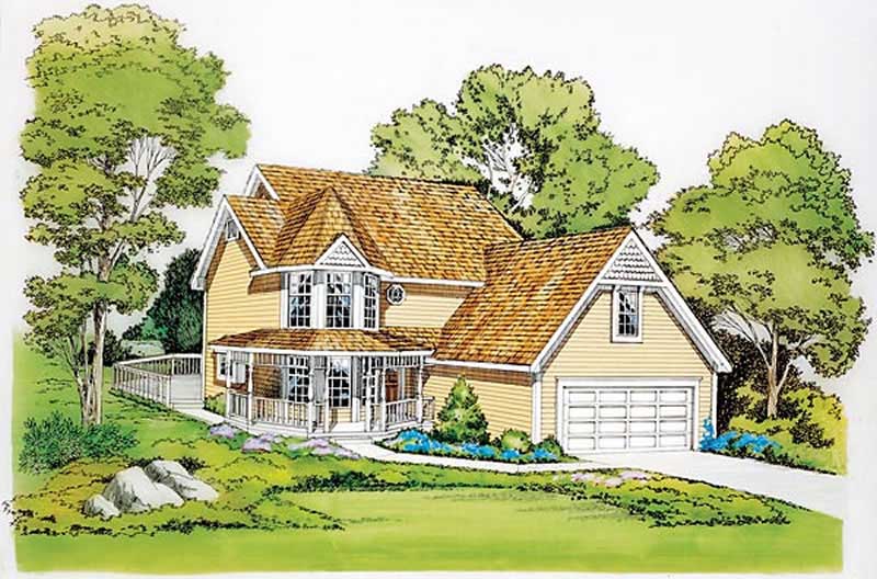 Home Plan Front Elevation of this 3-Bedroom,2001 Sq Ft Plan -131-1003