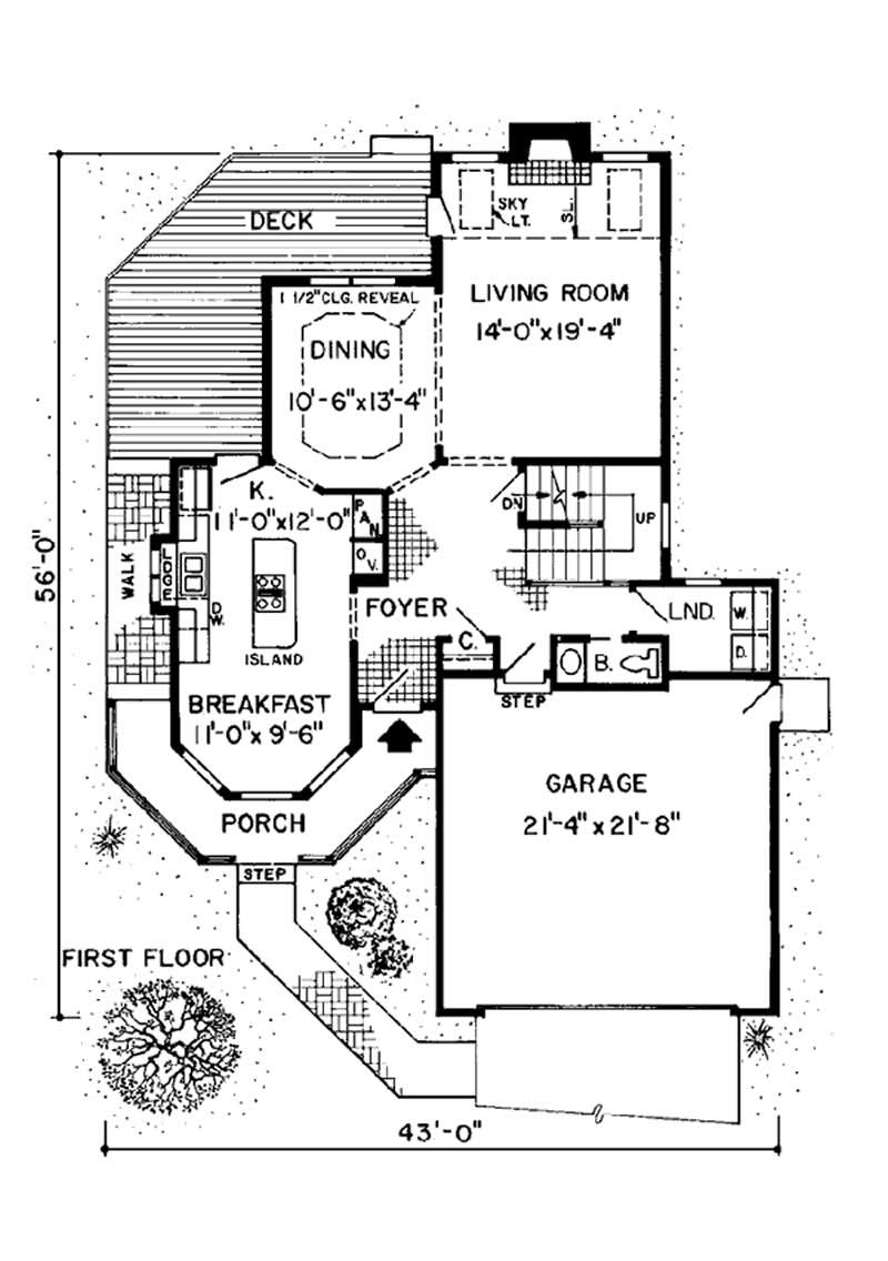 Floor Plan First Story of Country Plan #131-1003