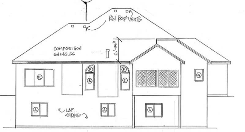 Home Plan Rear Elevation of this 3-Bedroom,2504 Sq Ft Plan -131-1005