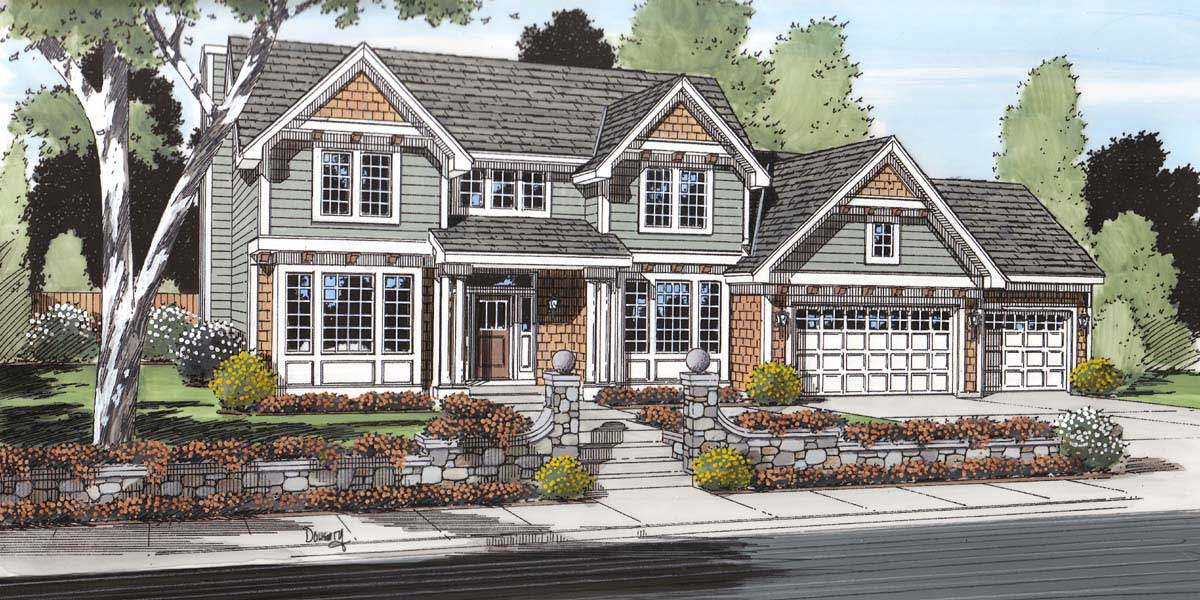 Front View of this 3-Bedroom, 2432 Sq Ft Plan - 131-1006
