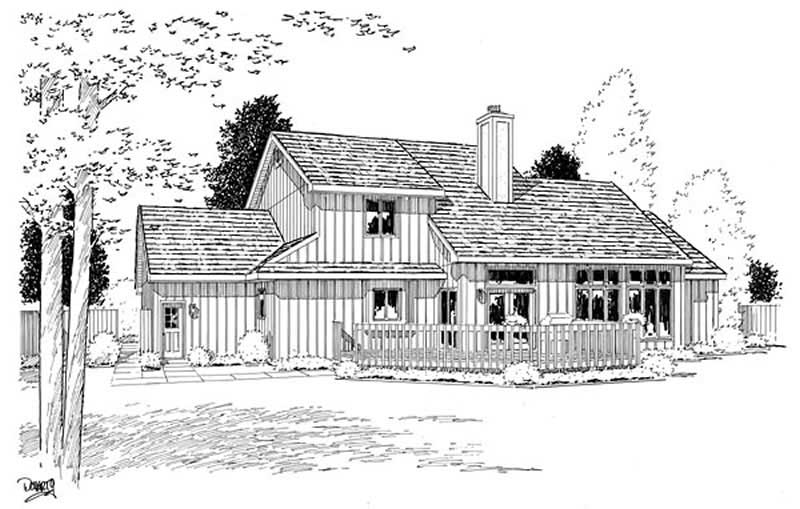 Home Plan Rear Elevation of this 4-Bedroom,2545 Sq Ft Plan -131-1011