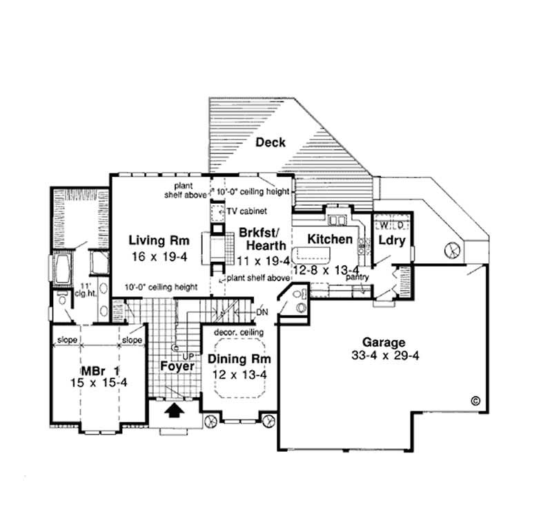 Floor Plan First Story of Tudor Plan #131-1011