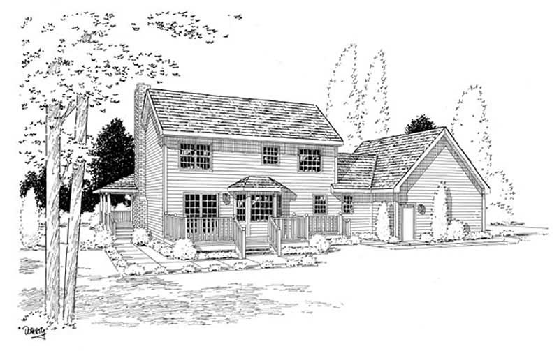 Home Plan Rear Elevation of this 3-Bedroom,2083 Sq Ft Plan -131-1013