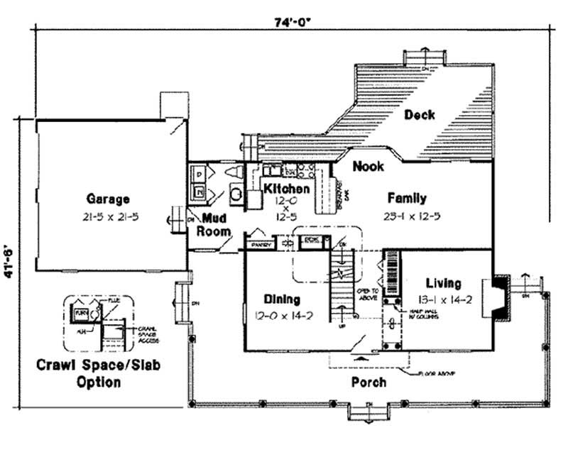 Floor Plan First Story of Country Plan #131-1013