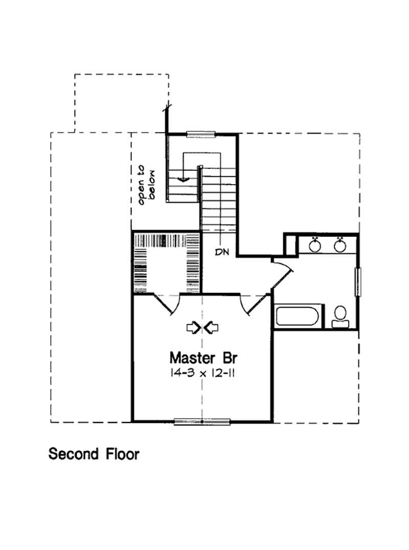 Floor Plan Second Story of Country Plan #131-1016