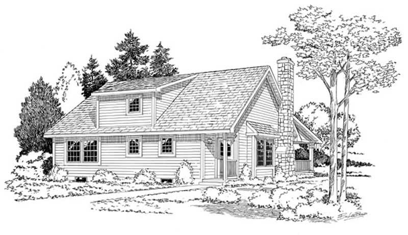 Home Plan Rear Elevation of this 3-Bedroom,1415 Sq Ft Plan -131-1017