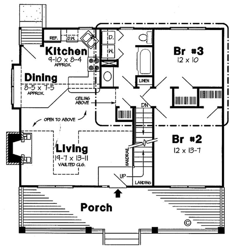 Floor Plan First Story of Cape Cod Plan #131-1017