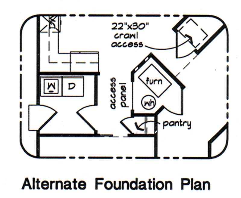 Floor Plan First Story of Cape Cod Plan #131-1020