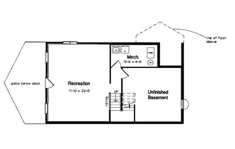 Floor Plan Basement of Contemporary Plan #131-1021