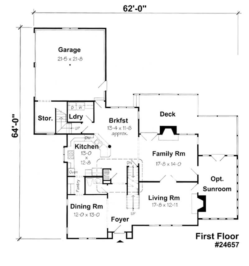 Floor Plan First Story of European Plan #131-1023