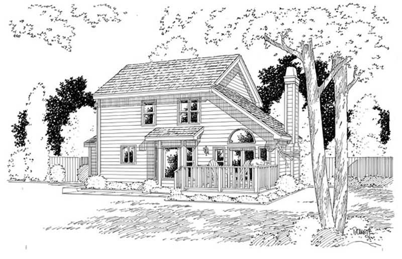 Home Plan Rear Elevation of this 3-Bedroom,1554 Sq Ft Plan -131-1026
