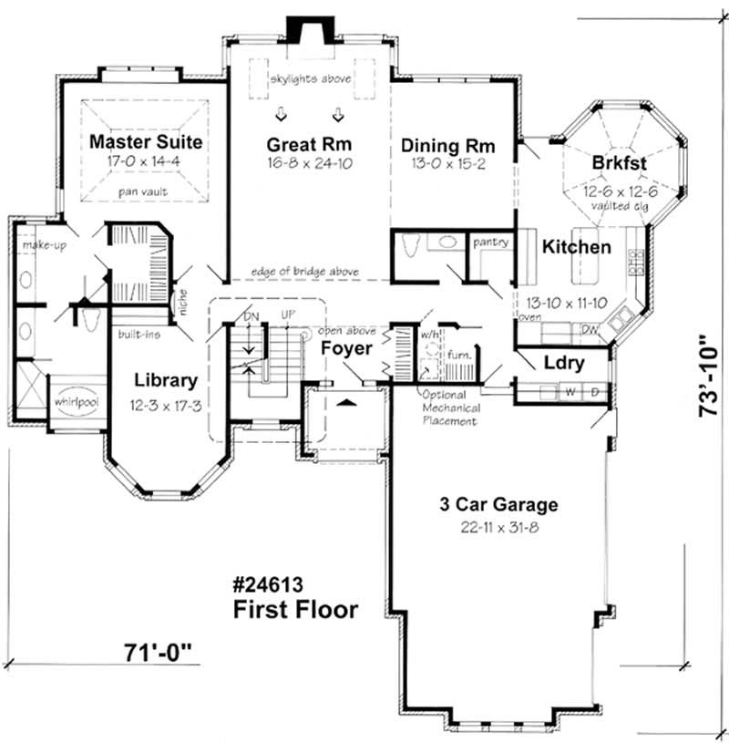 Floor Plan First Story of European Plan #131-1030