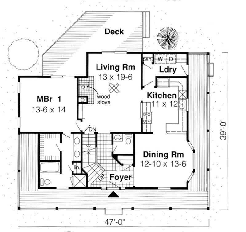 Floor Plan First Story of Country Plan #131-1037