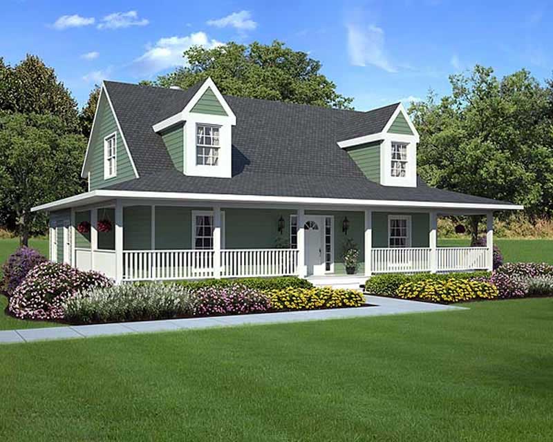 Country Farmhouse home (ThePlanCollection: House Plan #131-1037)