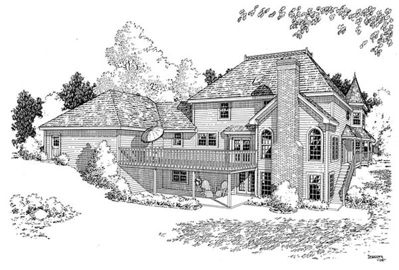 Home Plan Rear Elevation of this 3-Bedroom,2281 Sq Ft Plan -131-1039