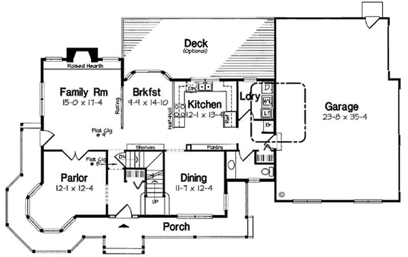 Floor Plan First Story of Victorian Plan #131-1039