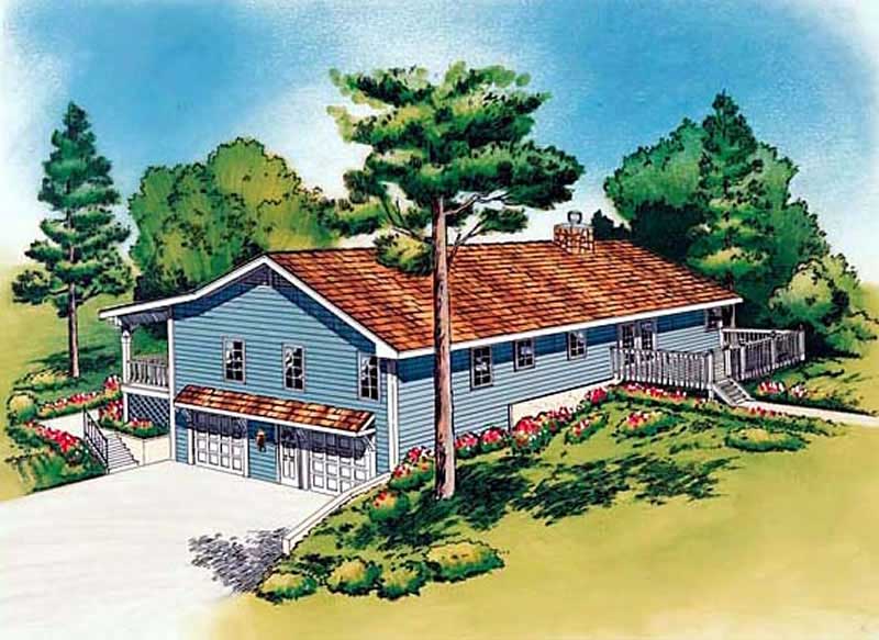 Home Plan Rear Elevation of this 3-Bedroom,1792 Sq Ft Plan -131-1040
