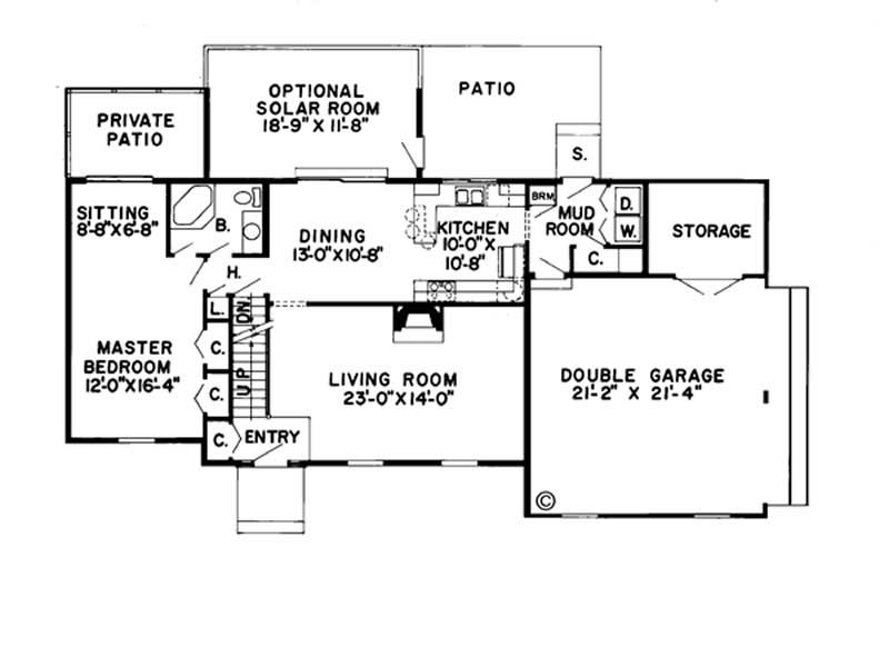Floor Plan First Story of Small House Plans #131-1041