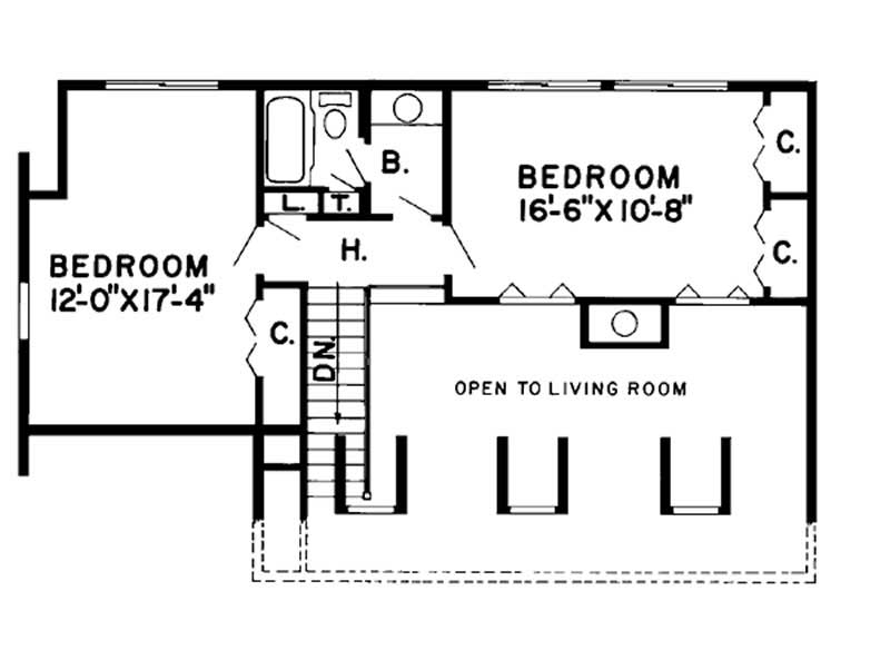Floor Plan Second Story of Small House Plans #131-1041