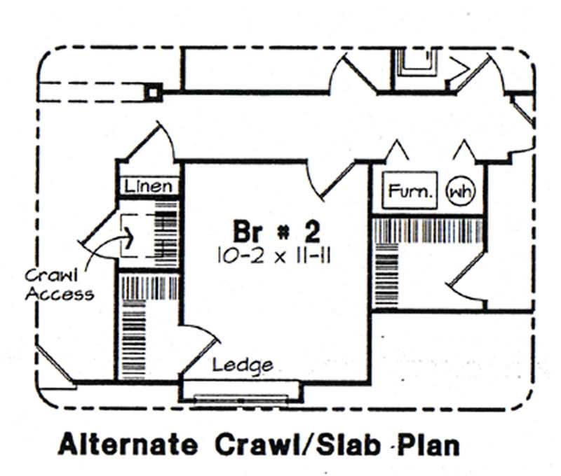 Floor Plan First Story of Ranch Plan #131-1043