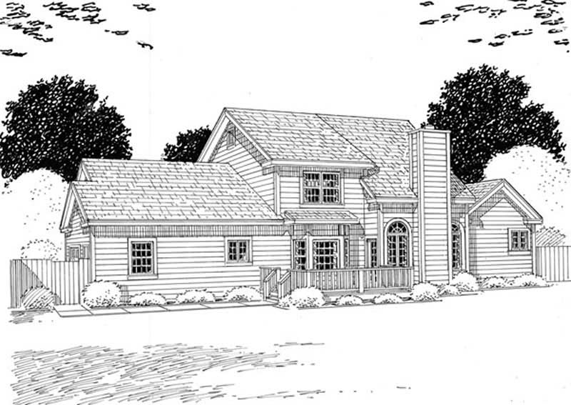 Home Plan Rear Elevation of this 3-Bedroom,2044 Sq Ft Plan -131-1045