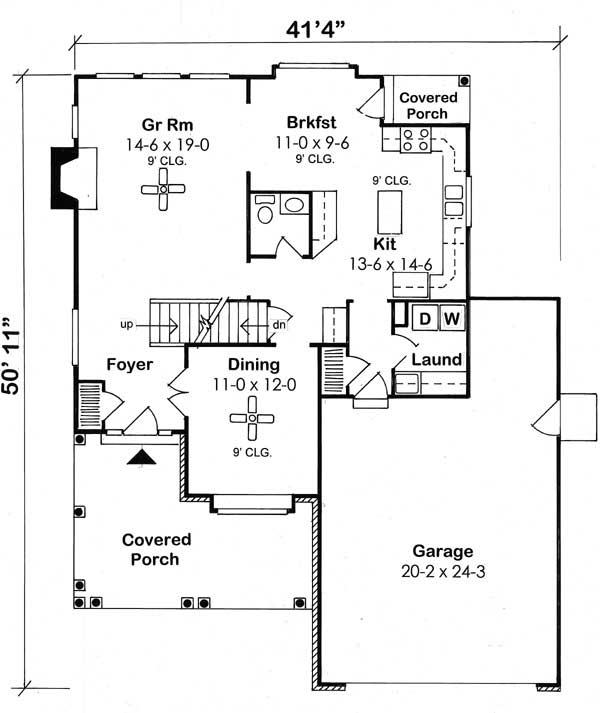 Floor Plan First Story of Country Plan #131-1048