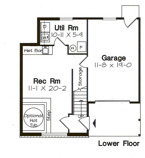 Floor Plan Basement of Contemporary Plan #131-1059