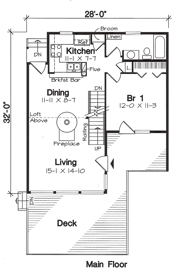 Floor Plan First Story of Contemporary Plan #131-1059