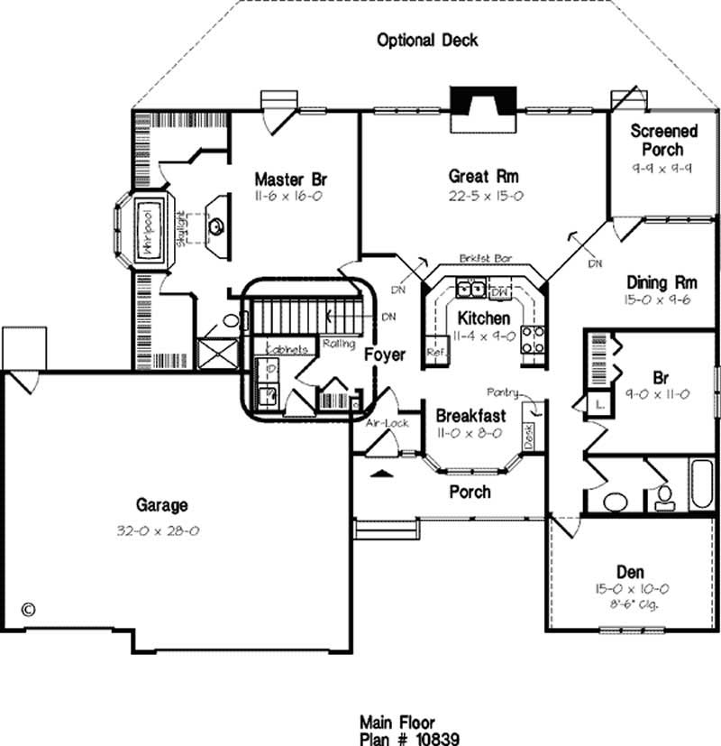 Floor Plan First Story of Small House Plans #131-1060