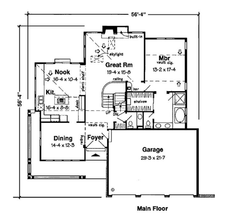 Floor Plan First Story of Country Plan #131-1062