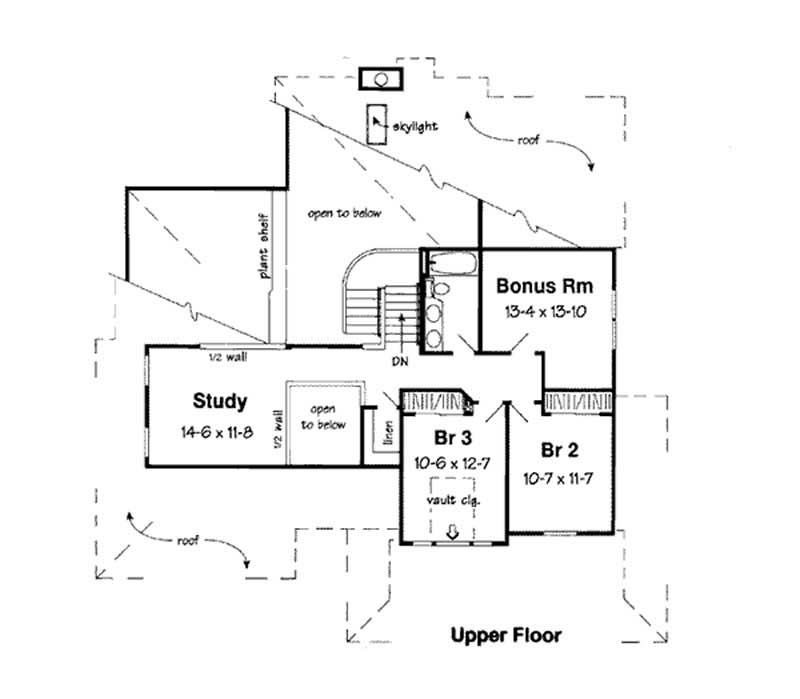 Floor Plan Second Story of Country Plan #131-1062