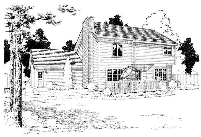 Home Plan Rear Elevation of this 3-Bedroom,1894 Sq Ft Plan -131-1065