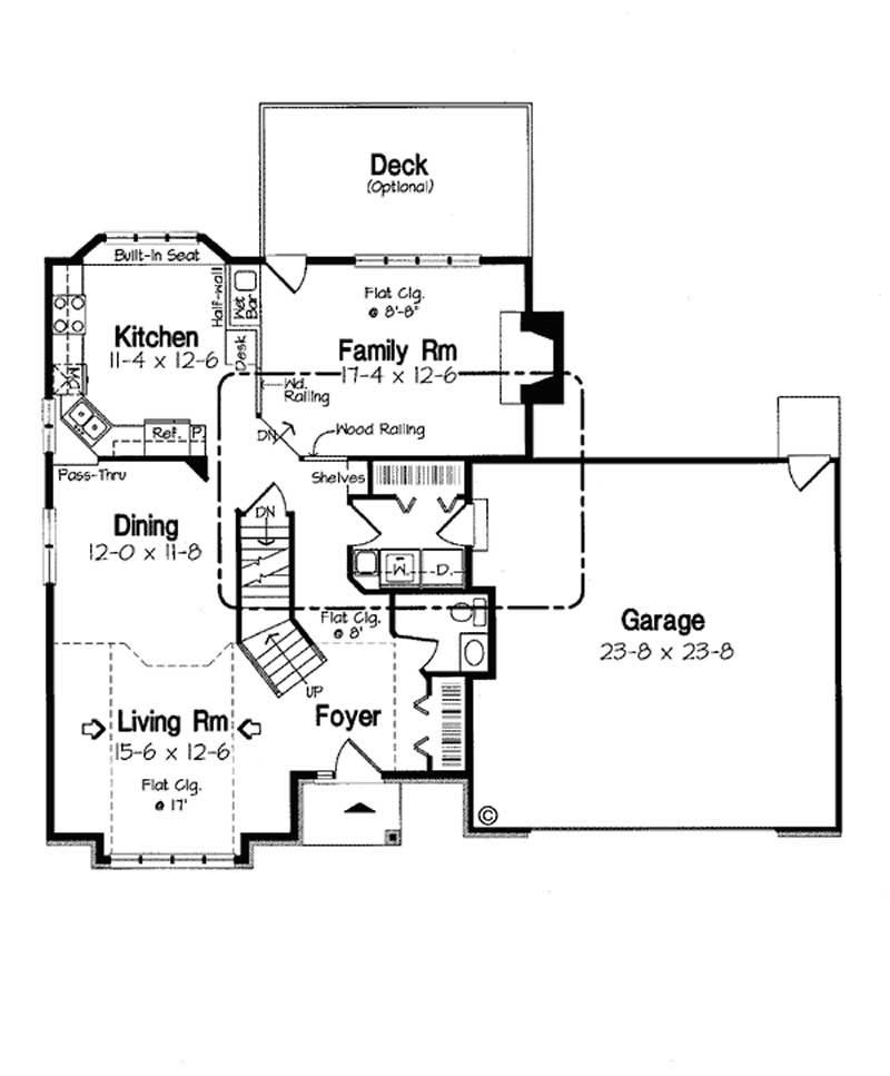 Floor Plan First Story of Ranch Plan #131-1065