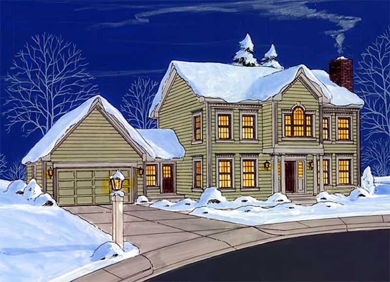 Front View of this 3-Bedroom, 2159 Sq Ft Plan - 131-1071