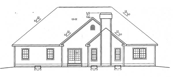 Home Plan Rear Elevation of this 3-Bedroom,2172 Sq Ft Plan -131-1073