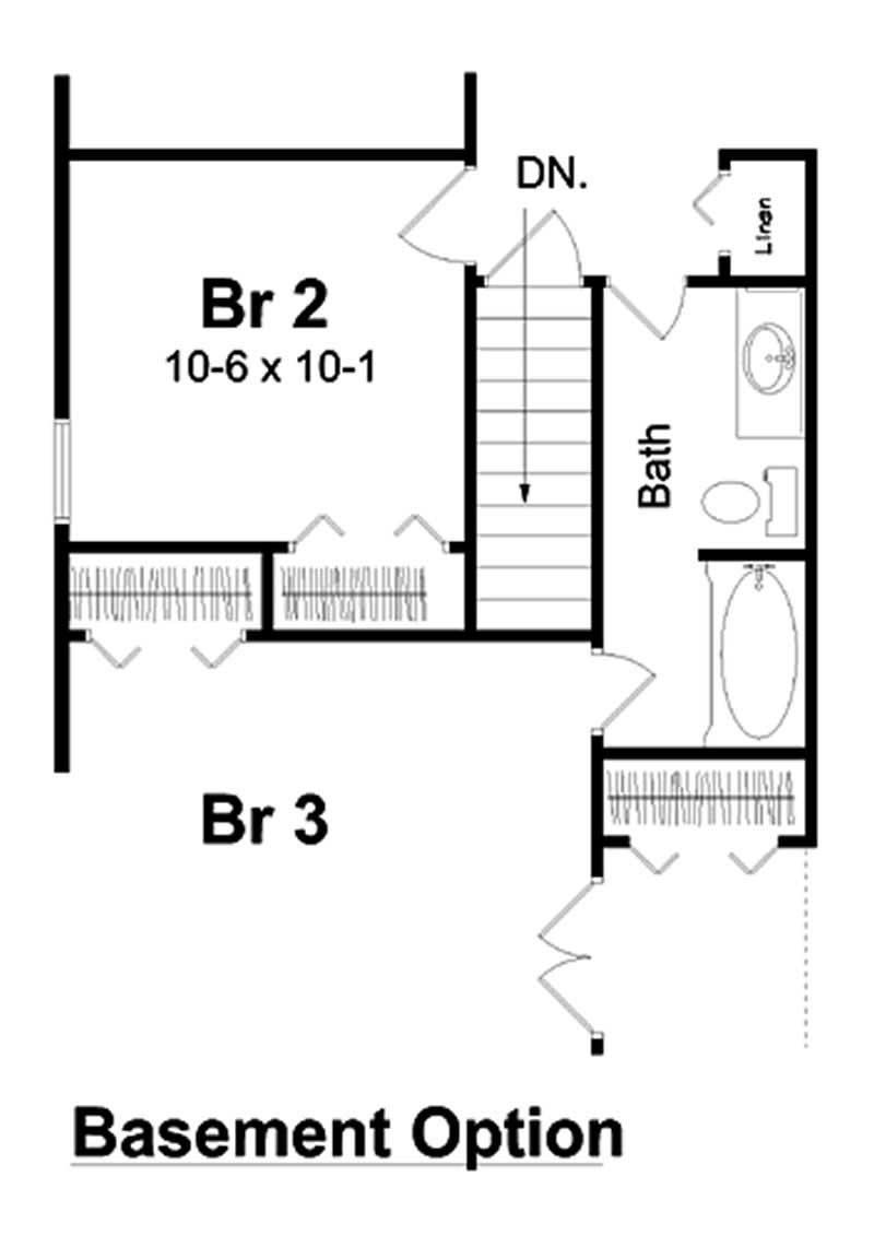 Floor Plan Basement of Small House Plans #131-1074
